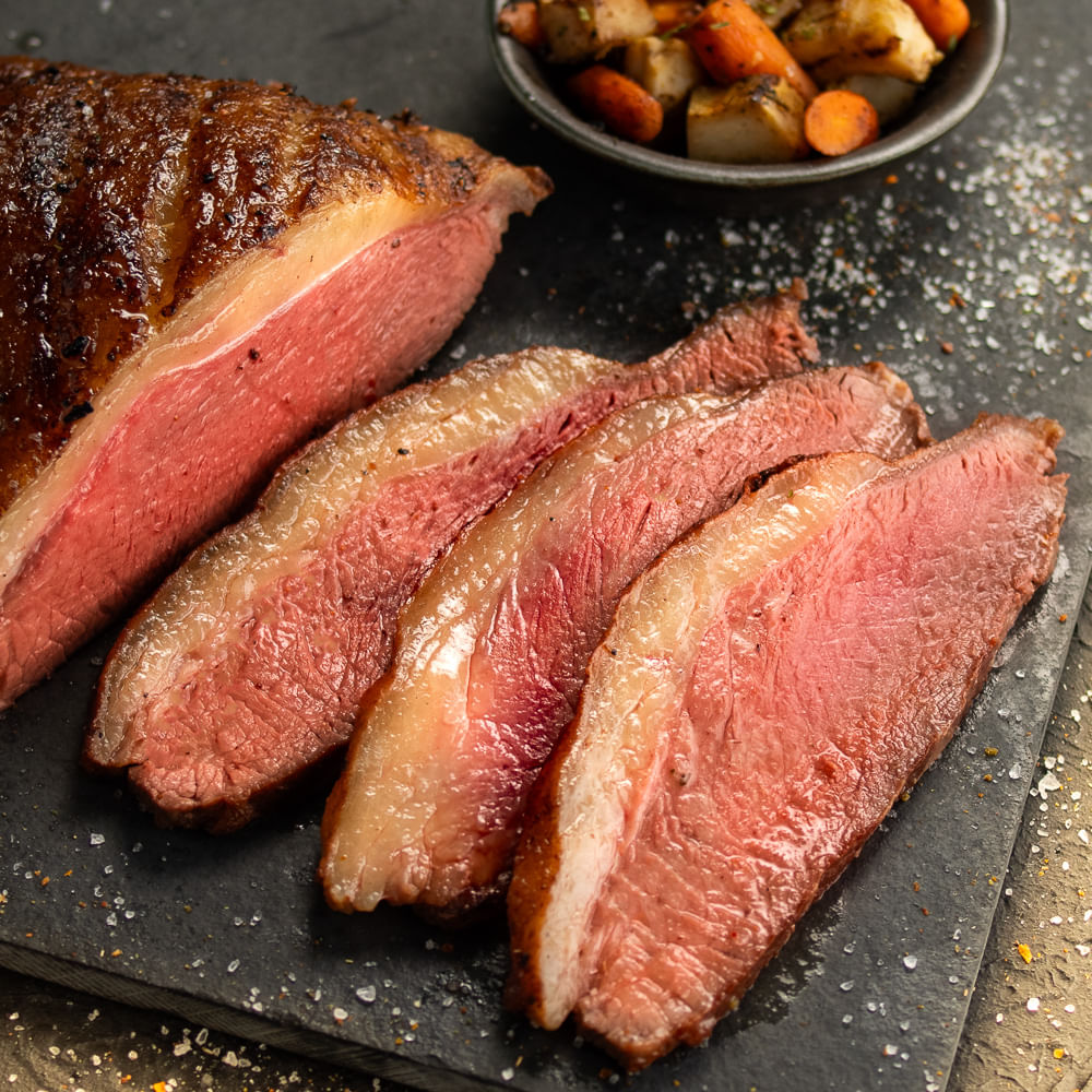 Receita de Picanha na brasa com alcachofras e cenoura baby grelhadas