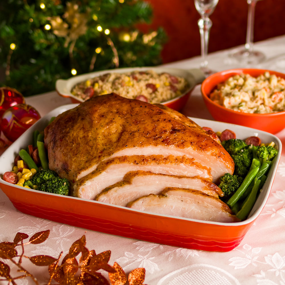 Receita de Pernil com Brócolis, Vagem, Milho e Calabresa