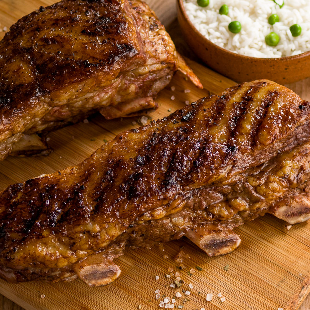 Receita de Costela do traseiro assada com arroz de ervilha
