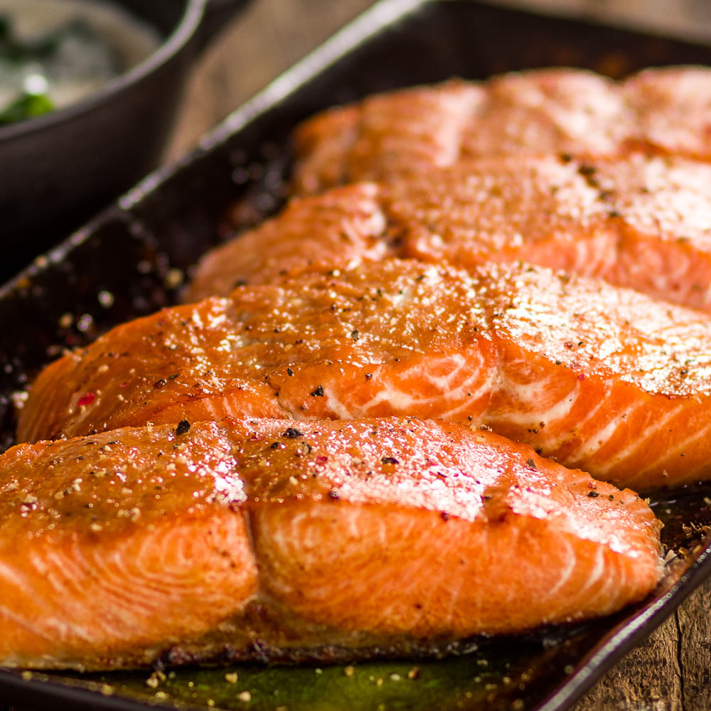 Receita de Salmão com creme de espinafre e champignon