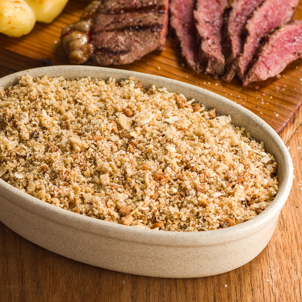 Receita de Farofa com Contrafilé Grelhado