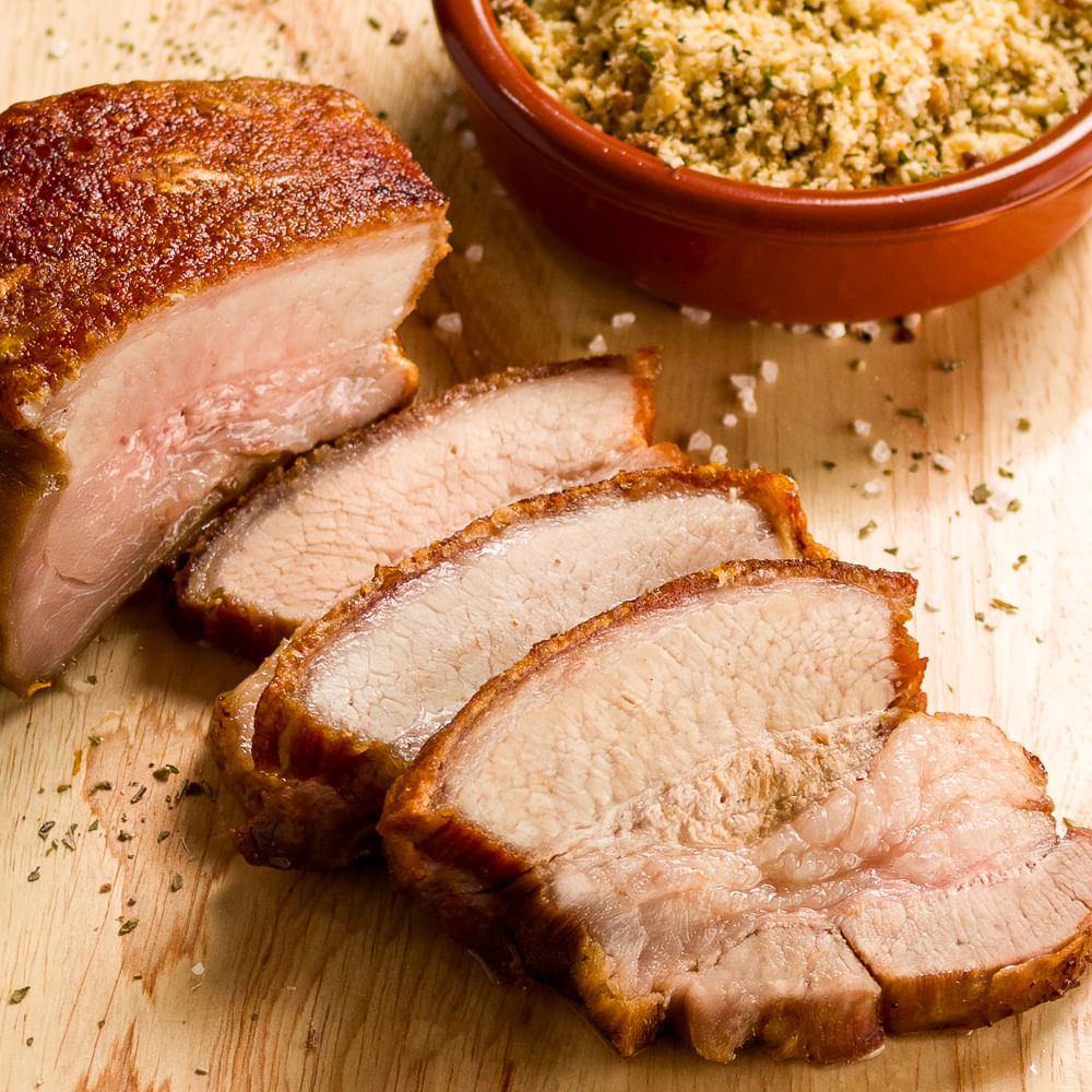 Receita de Panceta suína com farofa