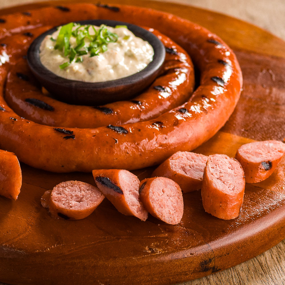 Receita de Linguiça Fina de Pernil com Dip de Catupiry e Alho-Poró