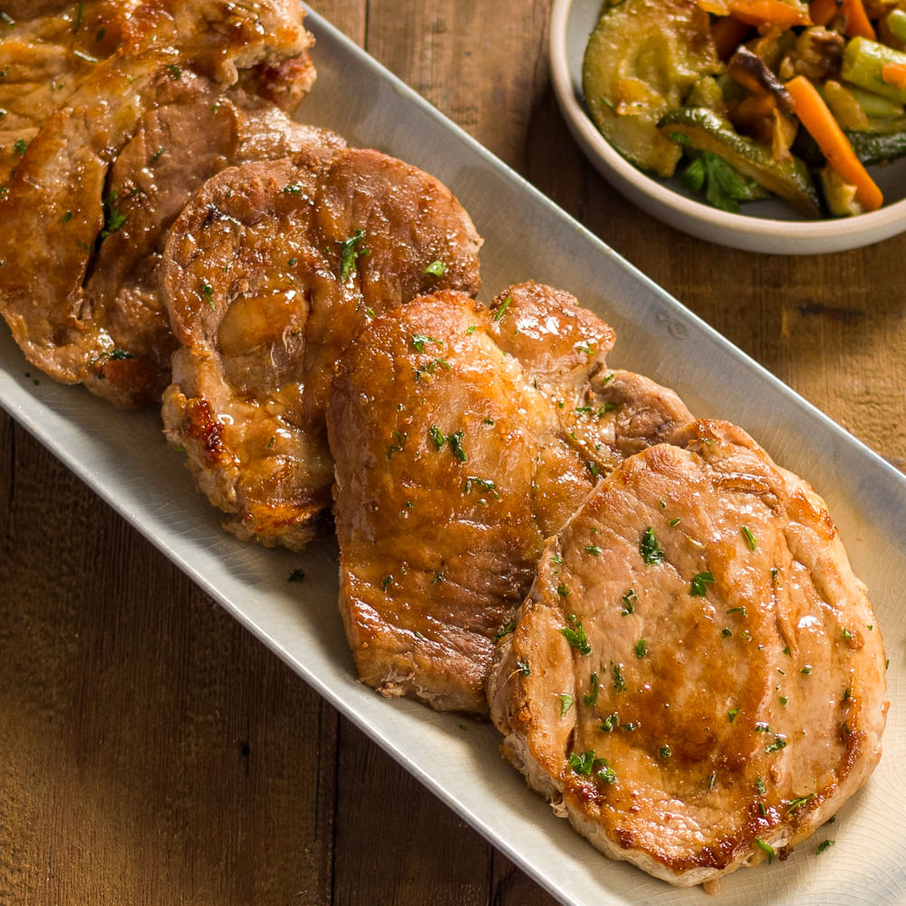 Receita de Bife de Copa Lombo e Molho Cremoso de Champingnon