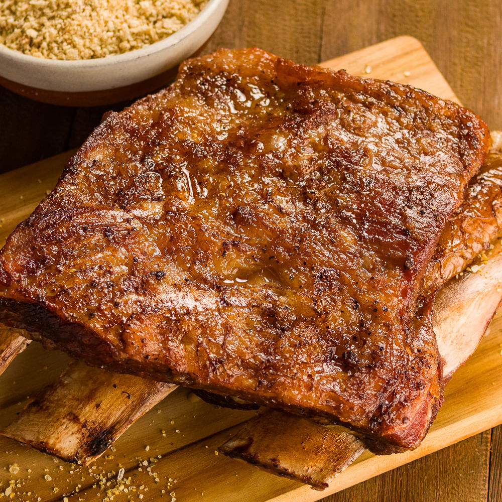 Receita de Costela na brasa com farofa