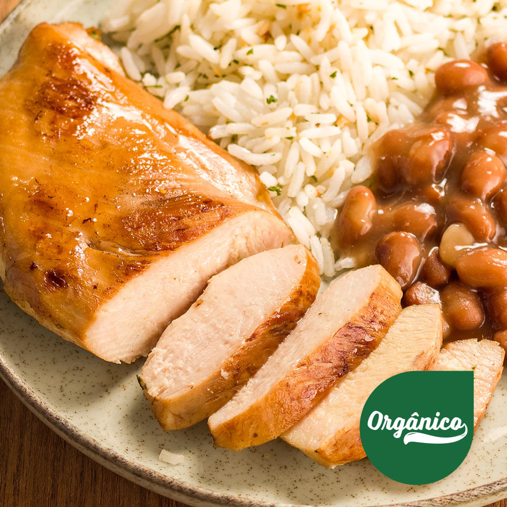 Receita de Filé de peito grelhado com arroz e feijão