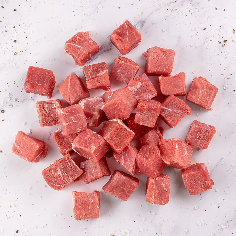 Receita de Cubos de Patinho refogado com Vagem e Bacon