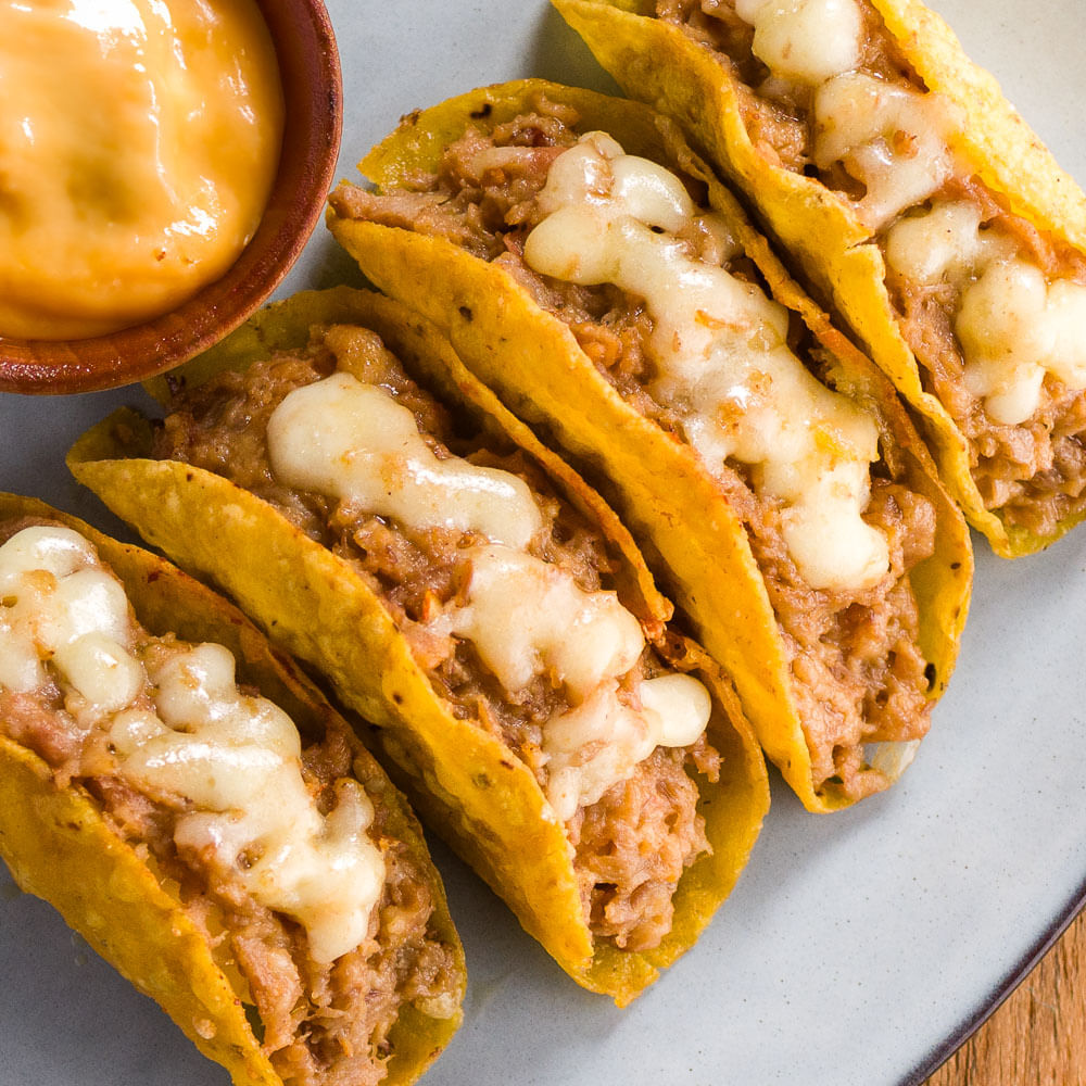 Receita de Mini Taco de Carne e Queijo