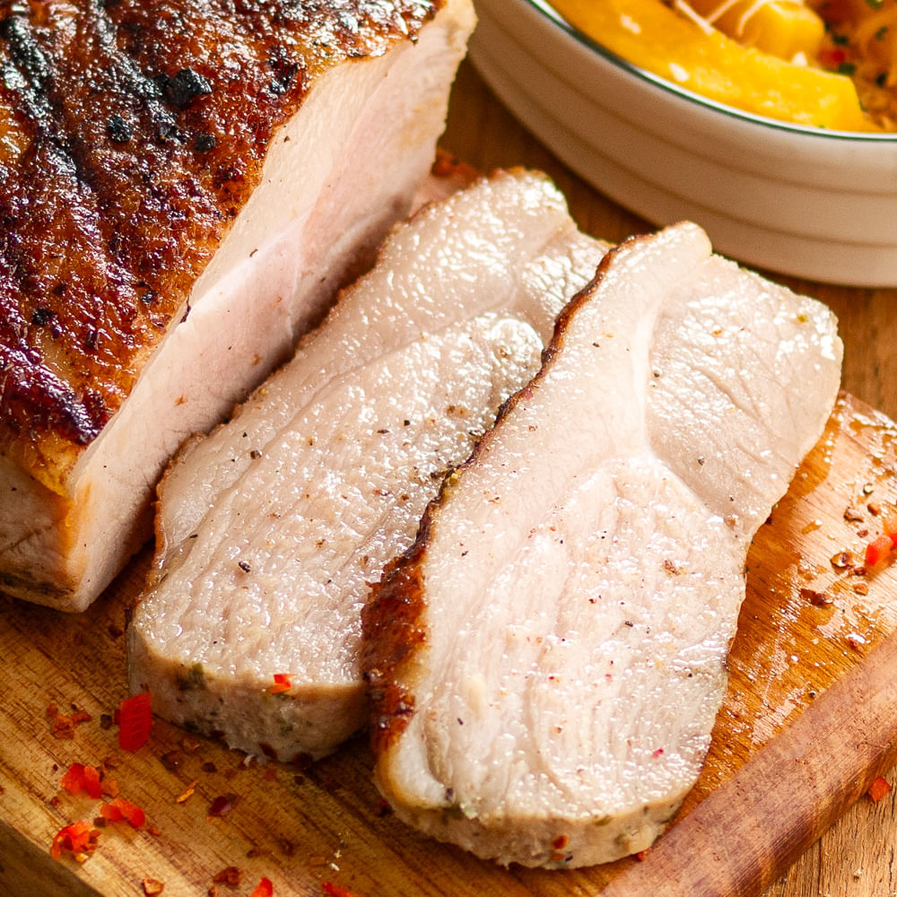 Receita de Picanha Suína com Polenta Frita