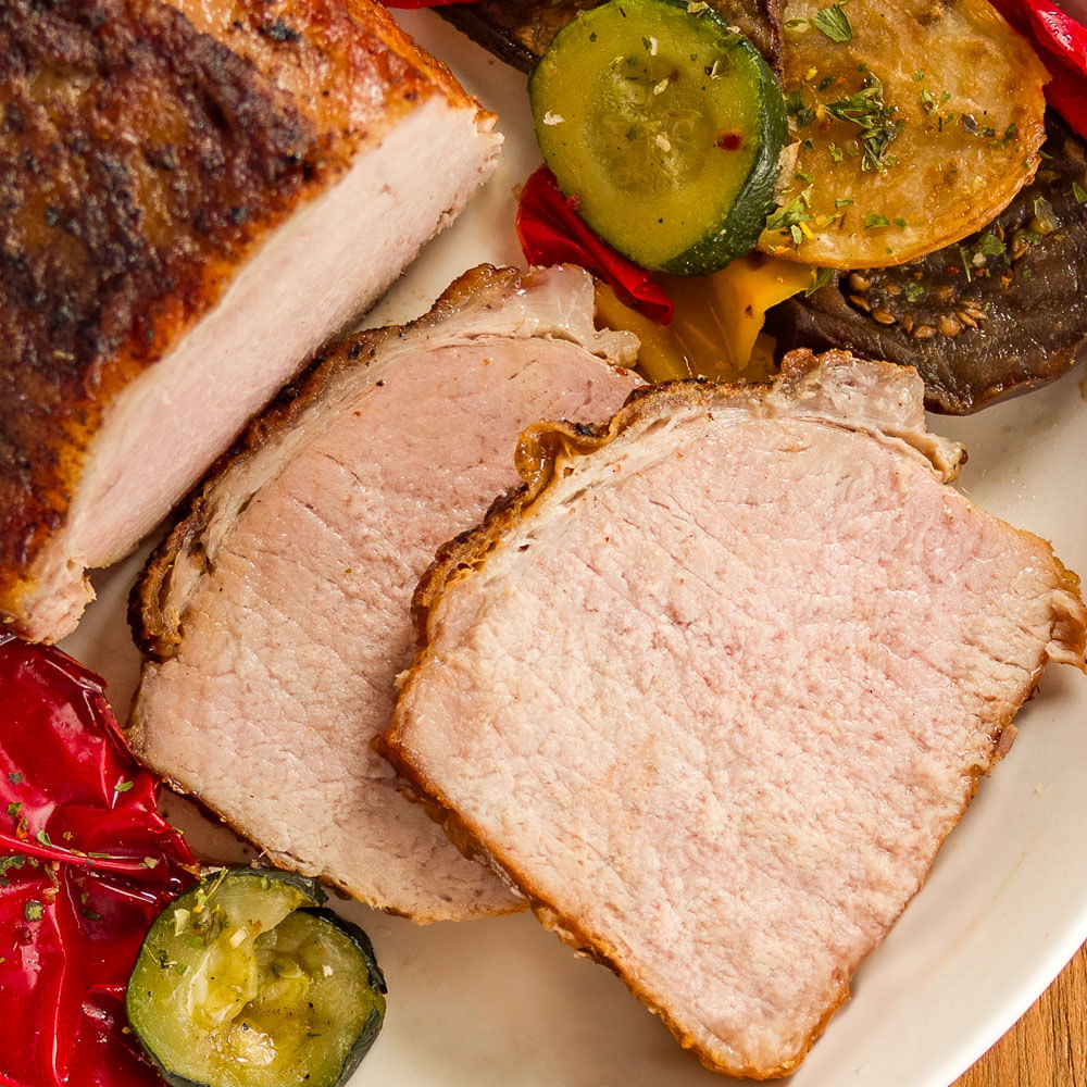 Receita de Lombo Suíno assado com Parrillada Campestre