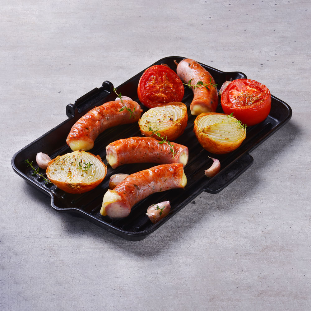 Receita de Linguiça Suína Tipo Cuiabana com Tomates e Cebolas