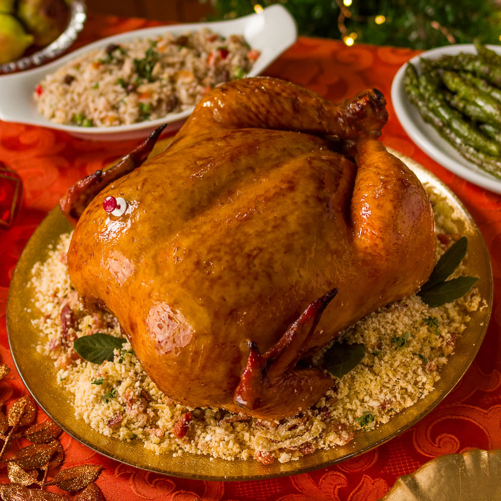 Receita de Ave Festive Swift com cuscuz de milho