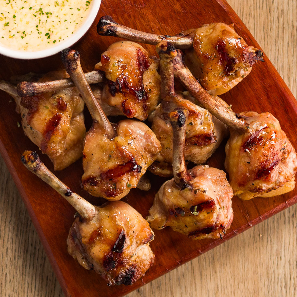 Receita de Tulipa invertida com Molho de Alho e Lemon Pepper