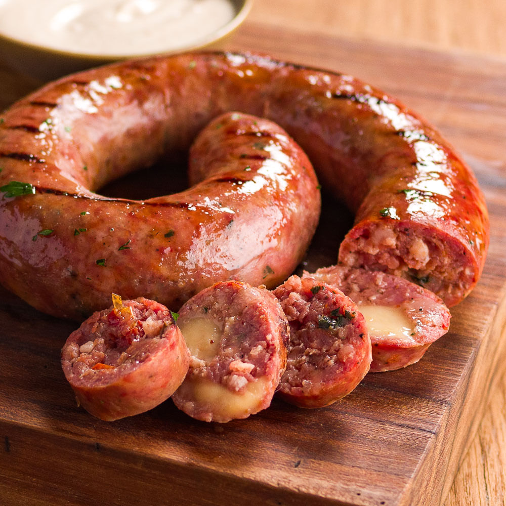Receita de Linguiça marguerita com maionese de alho defumado