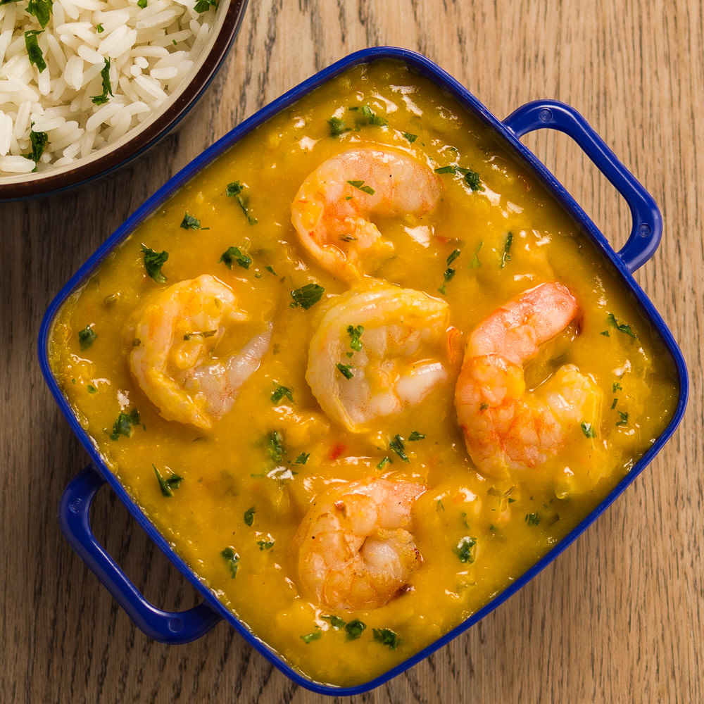 Receita de  Bobó de Camarão Swift com Arroz de Salsinha