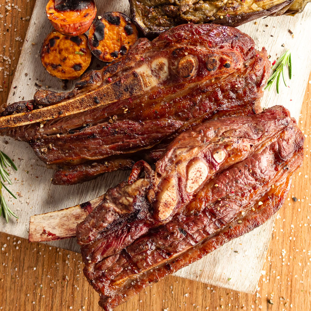 Receita de Costela de Corte Inglês com Abóbora e Berinjela assada