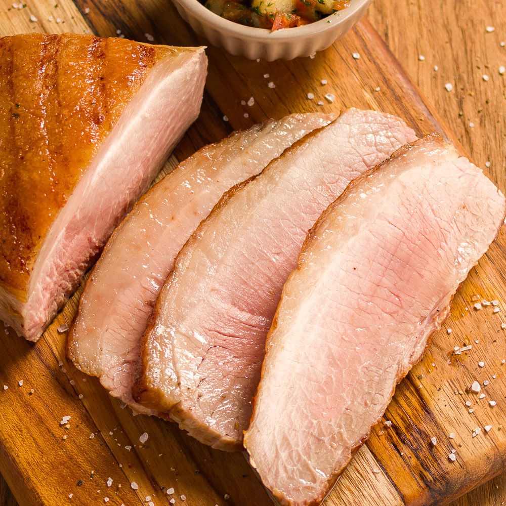 Receita de Picanha Suína com Salada de Rúcula, Batata Doce e Iogurte