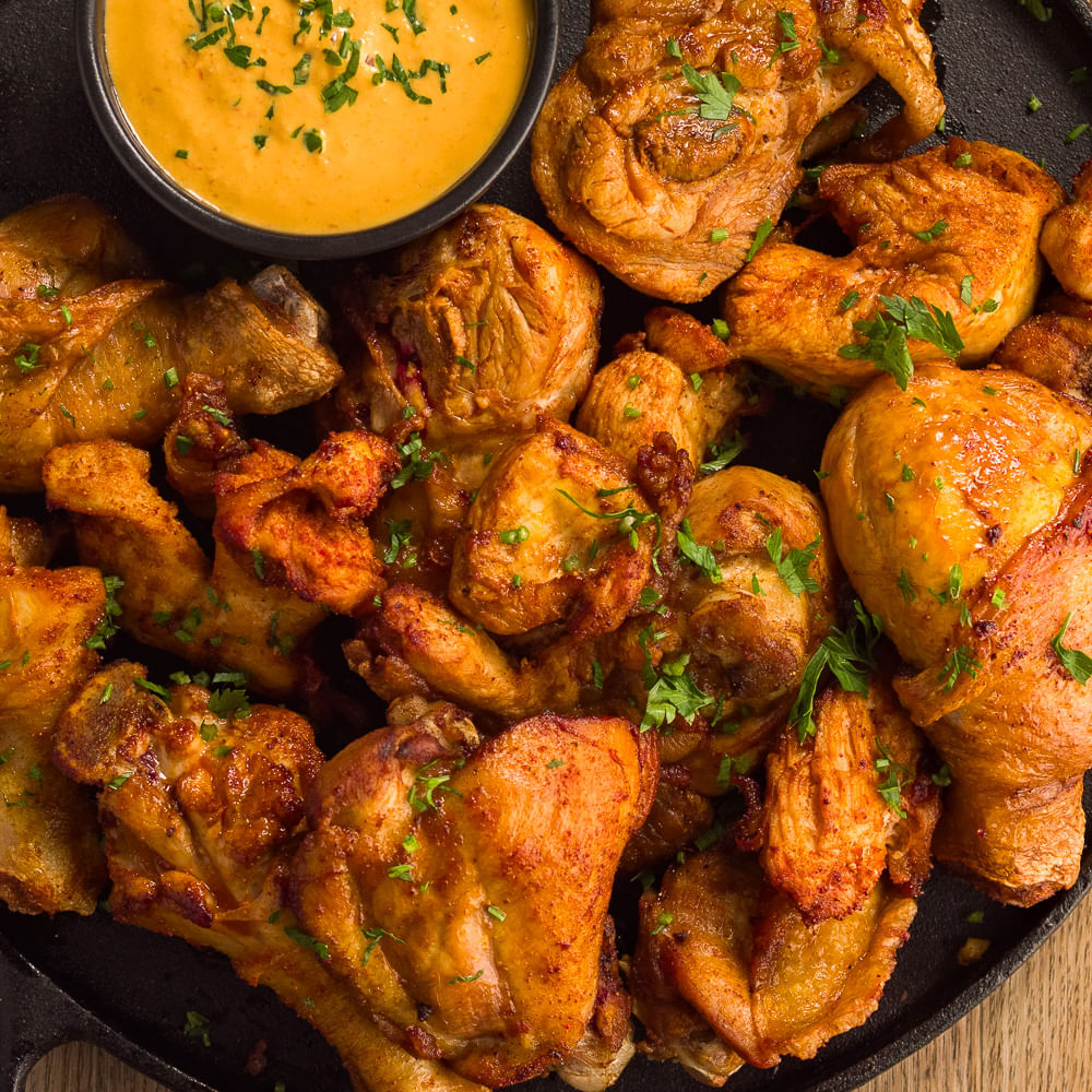 Receita de Frango a passarinho com maionese de chipotle