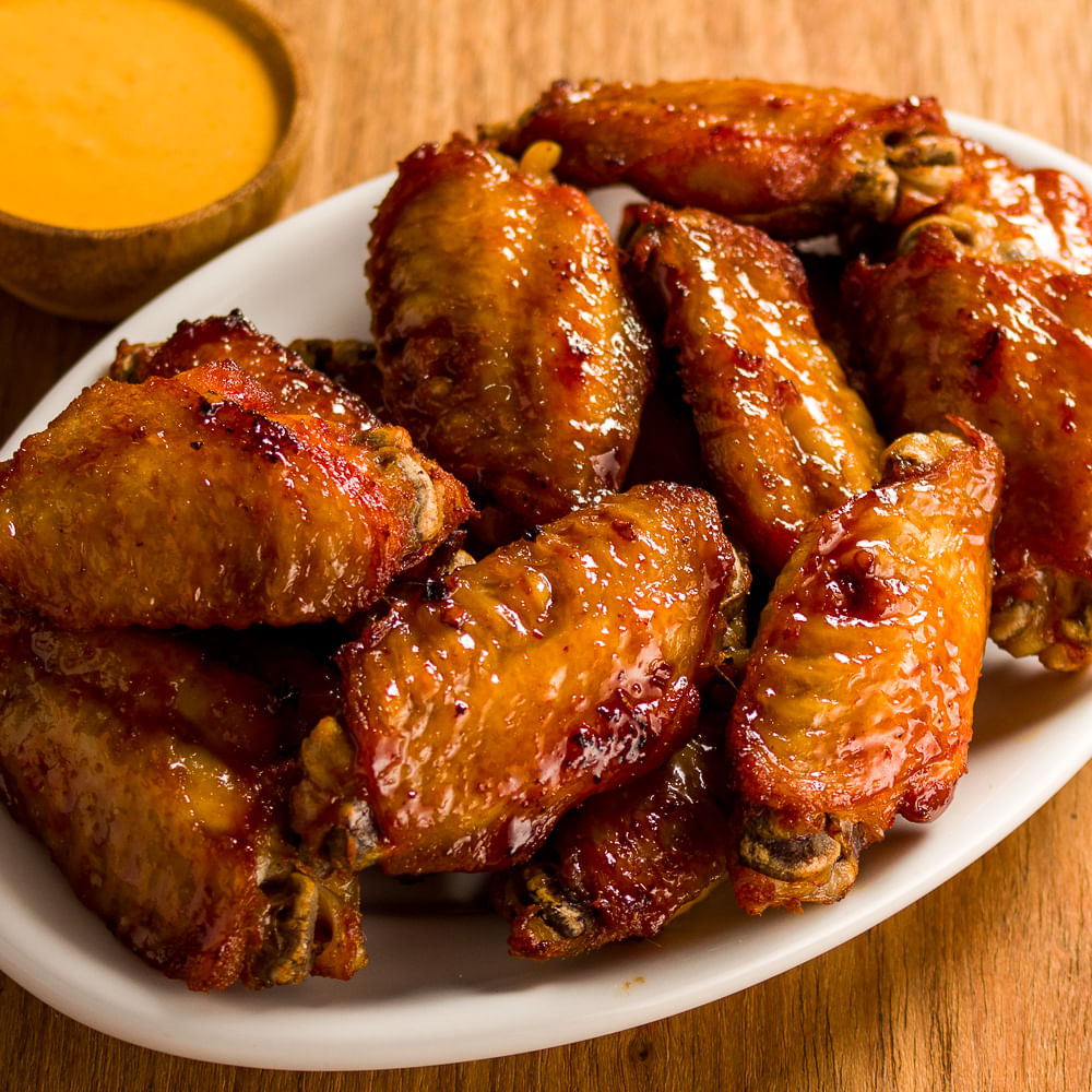 Receita de Meio da asa assada com molho de pimenta