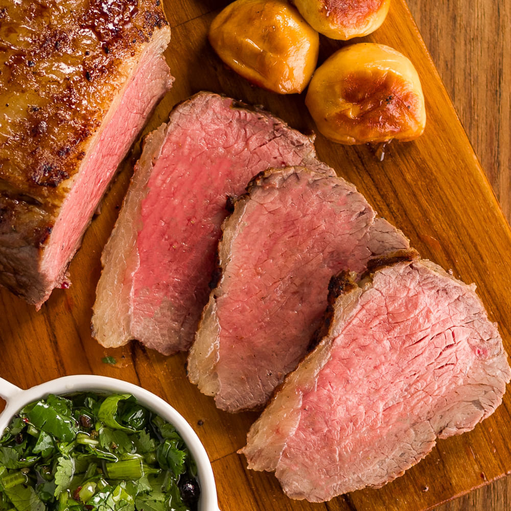 Receita de Maminha grelhada com mussarela defumada e vinagrete de ervas