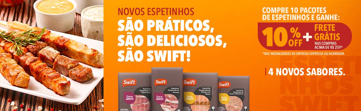Espetinho Bovino Swift 900g - Loja Online Swift - Swift