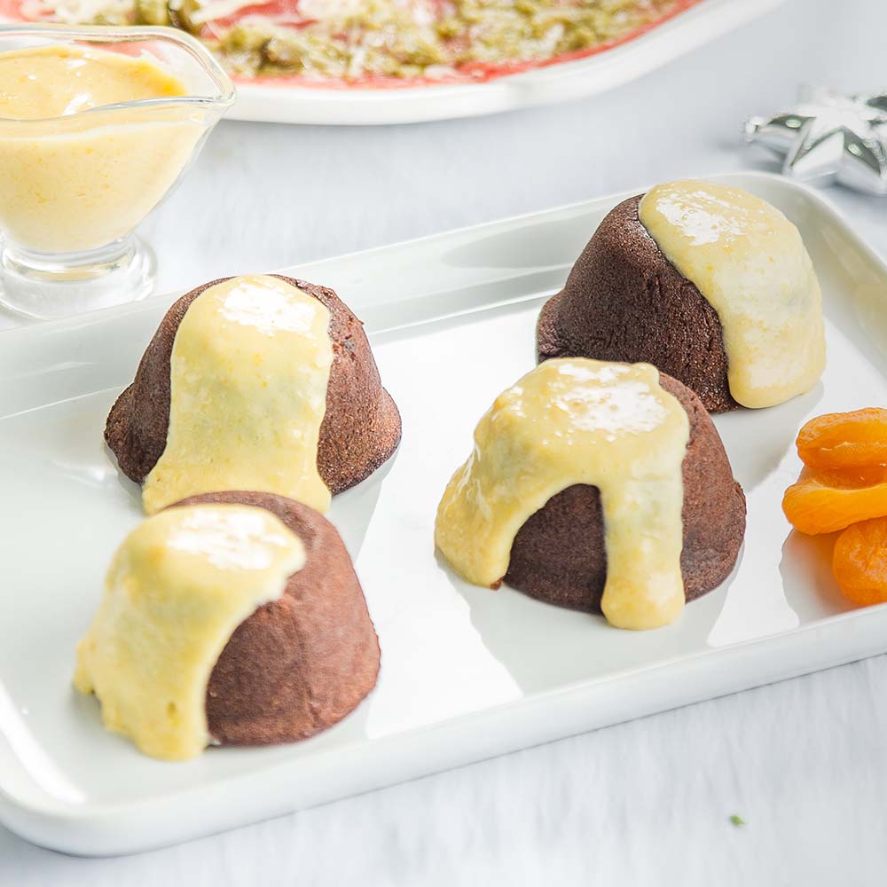 Receita de Petit gateau com creme de damascos