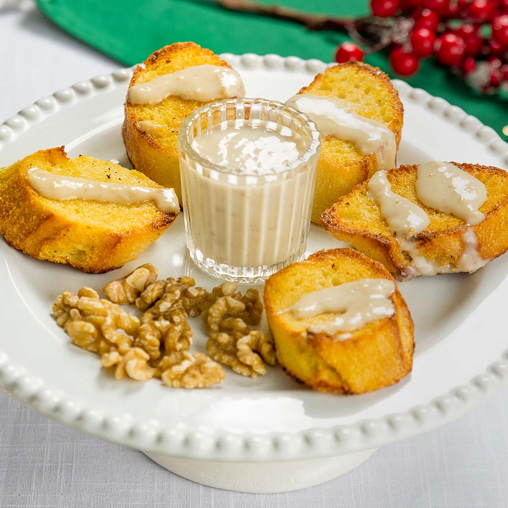 Receita de Rabanada de forno com creme de nozes