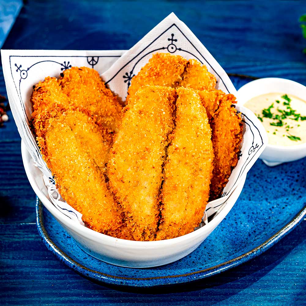 Sardinha Crocante com molho Apimentado de Alho