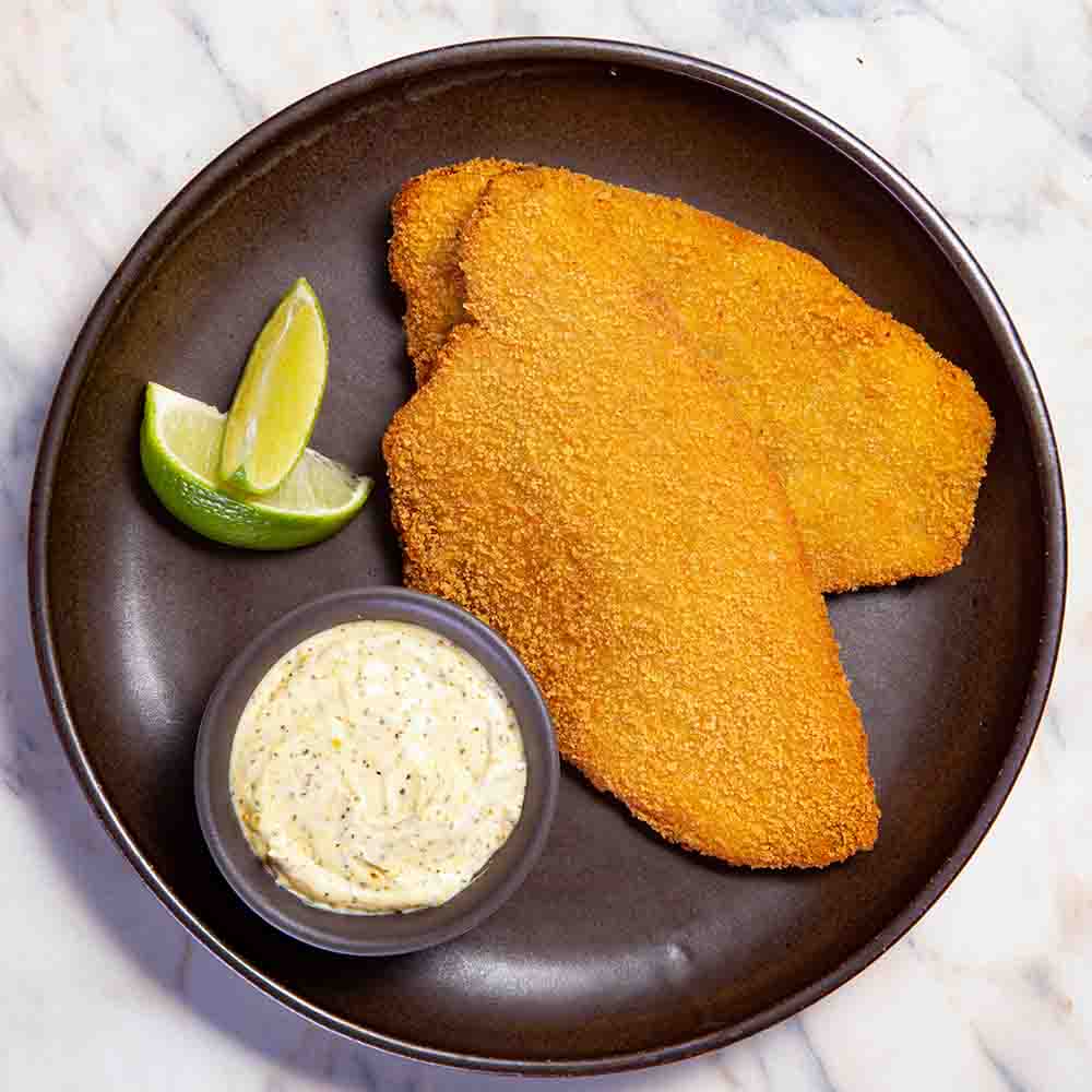 Tilápia Empanada com Maionese de Lemon Herbs