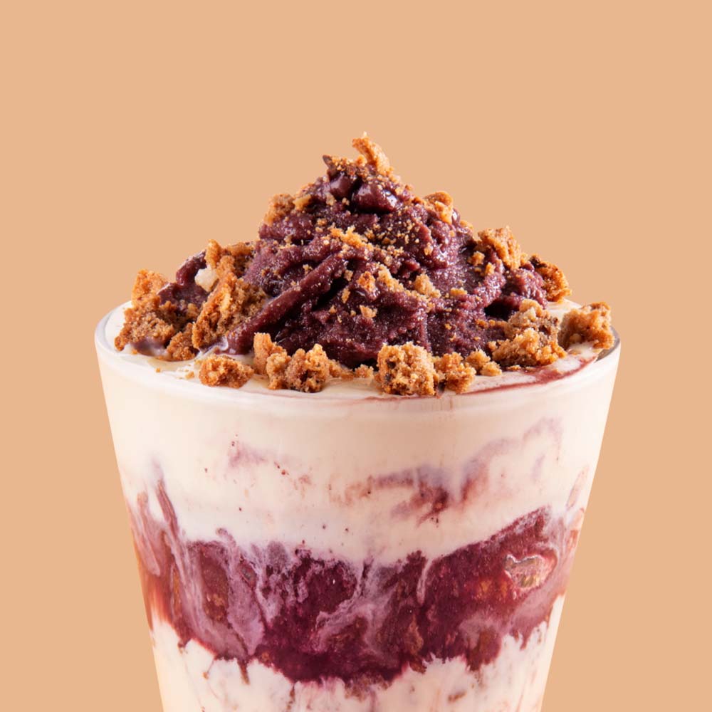 Receita de Açaí com Creme de Leite em Pó e Farofa de Cookie