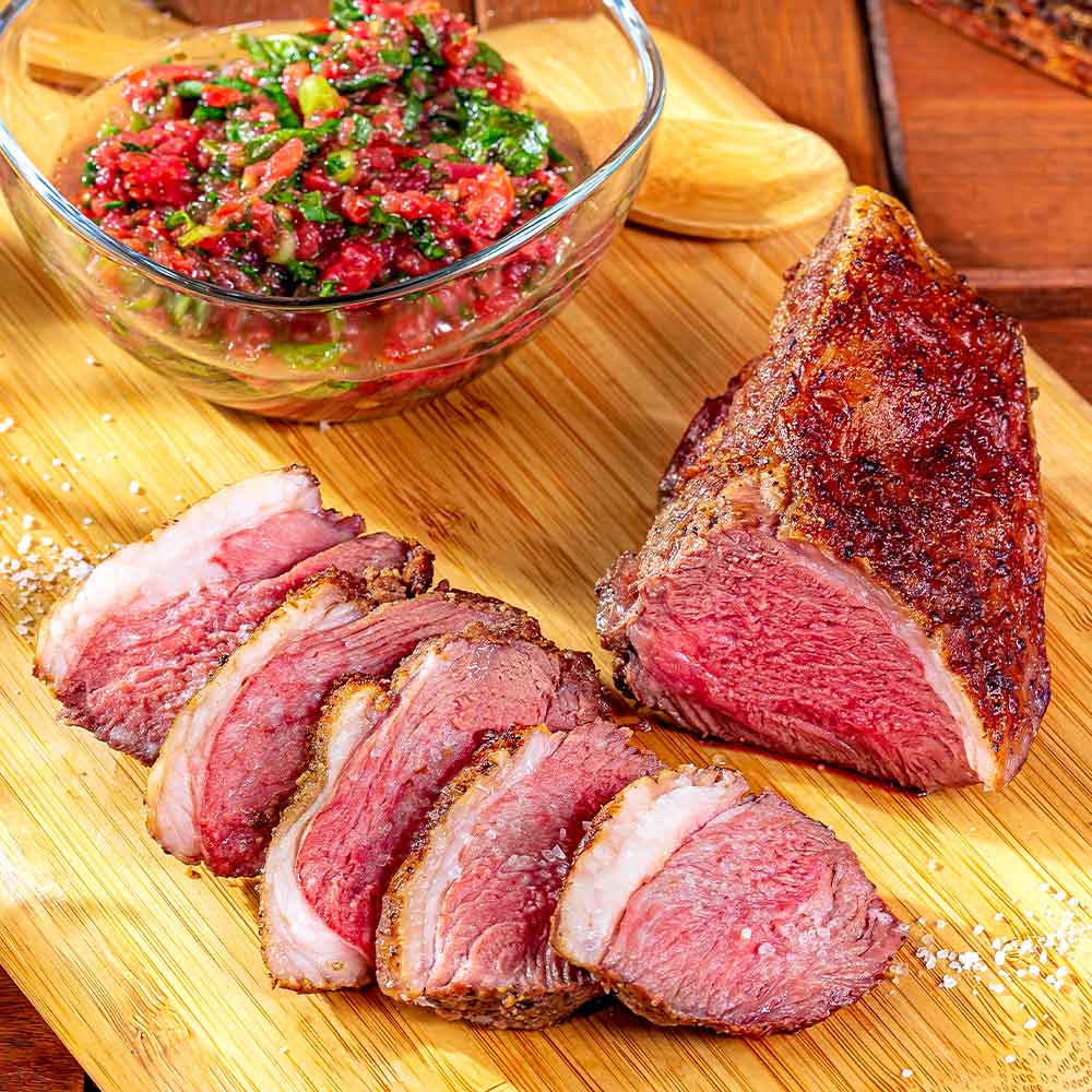 Receita de Alcatra de Cordeiro com Salsa de Tomate e Hortelã