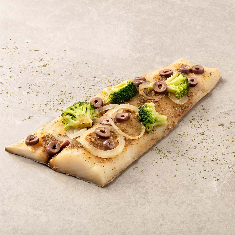 Receita de Filé de Bacalhau com Brócolis, Cebola e Azeitona