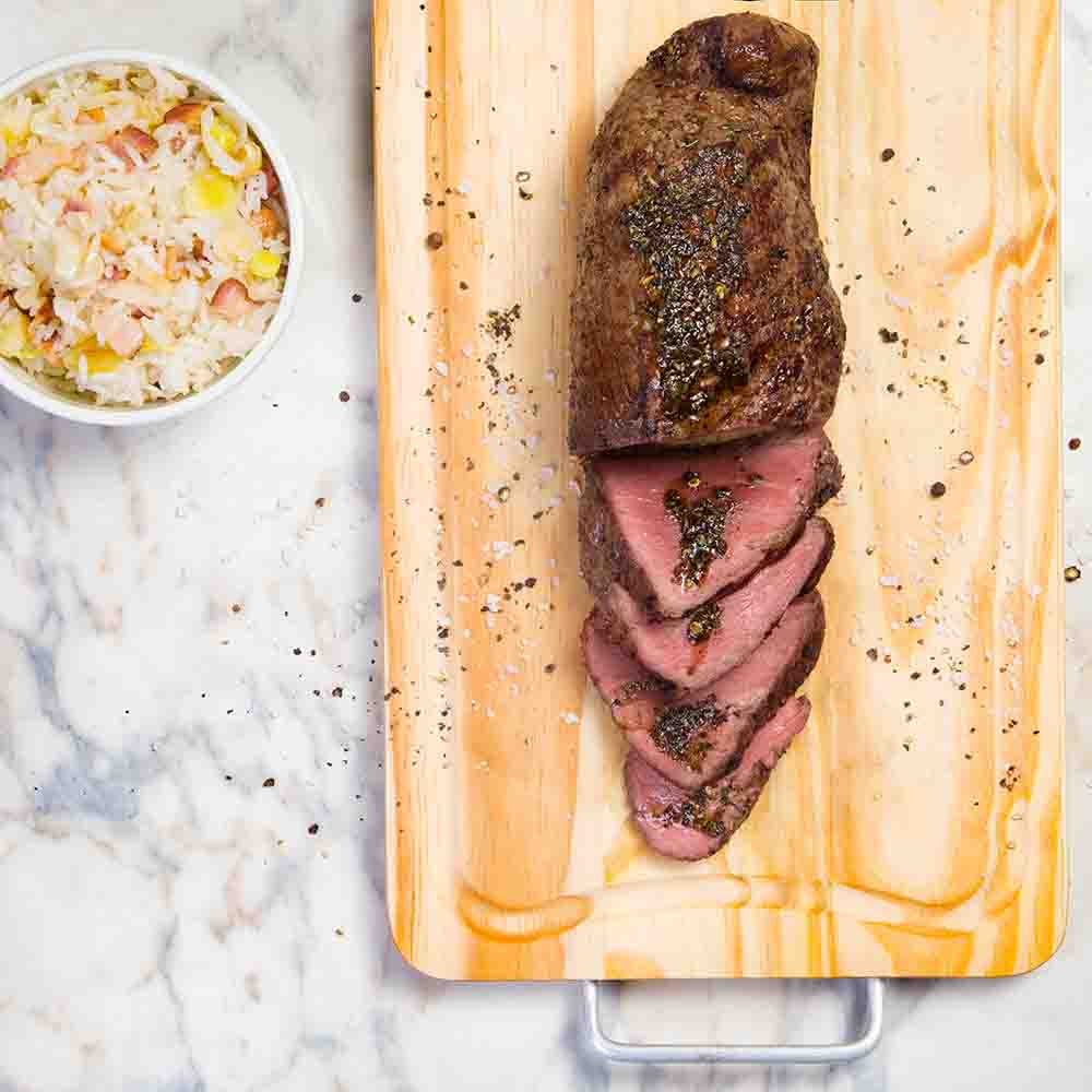 Receita de Bombom de Alcatra Gran Reserva com Arroz de Alho
