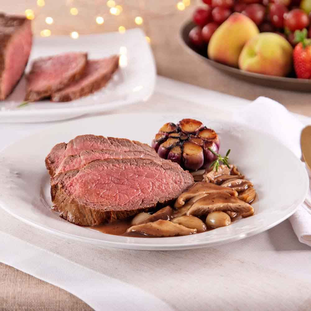 Receita de Bombom de alcatra com ragu de cogumelos