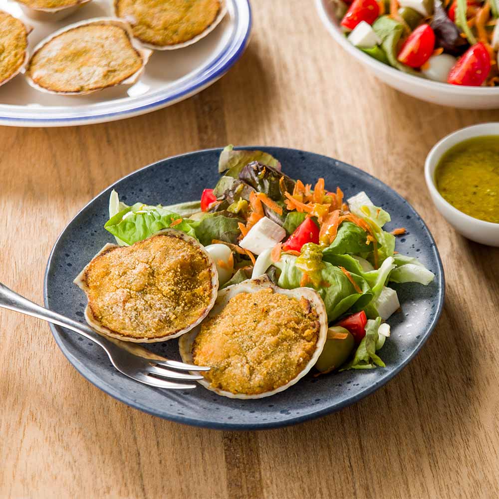 Receita de Casquinha de Camarão e Salada ao Molho de Alcaparras