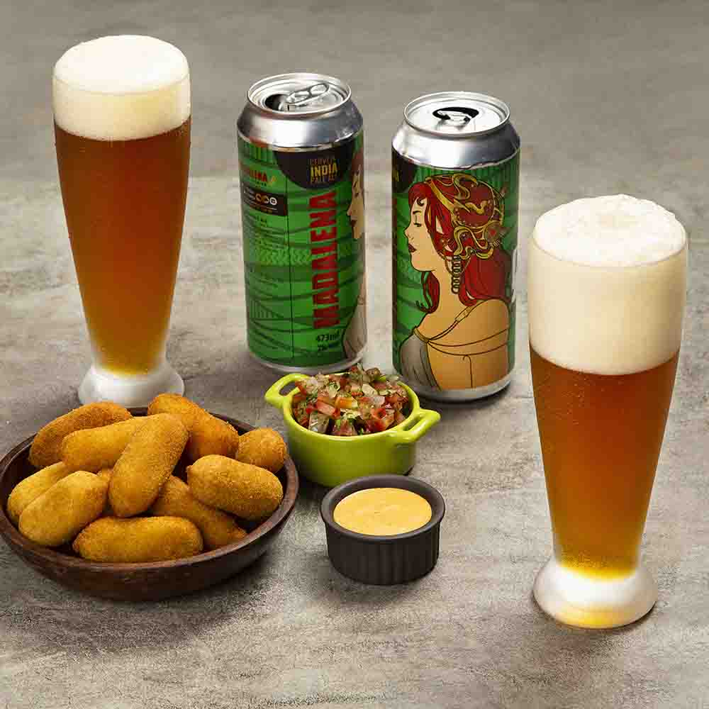 Receita de Cerveja IPA com Bolinho de Mandioca com Carne Seca