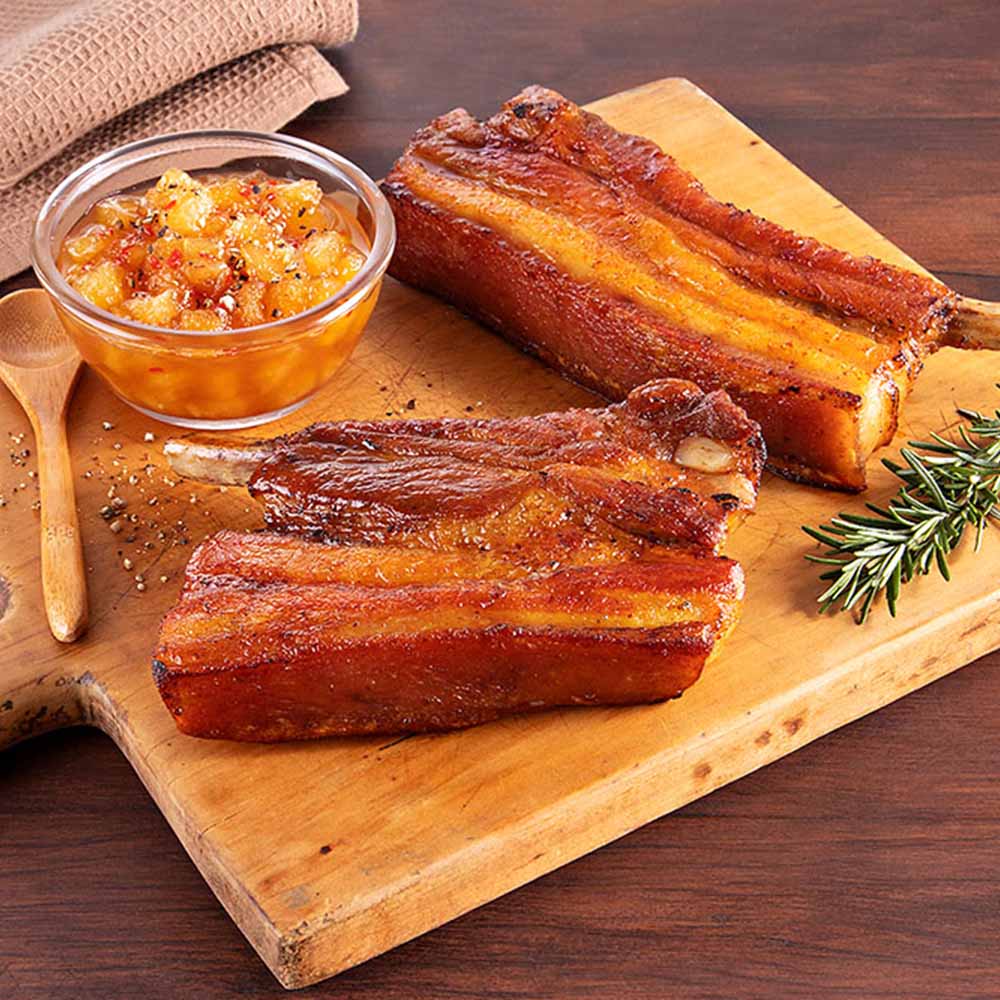 Receita de Costela Belly Rib com Geleia de Abacaxi Defumado