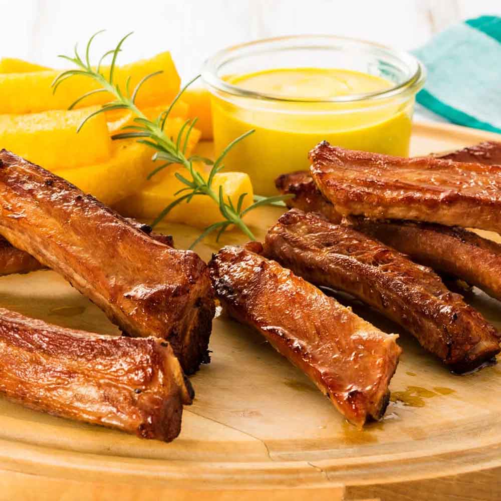 Receita de Costeleta Suína com Polenta Palito