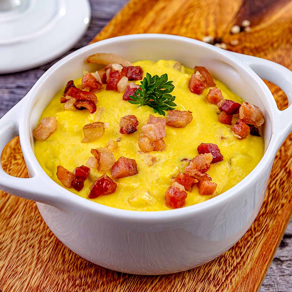 Receita de Curau Salgado de Milho com Bacon
