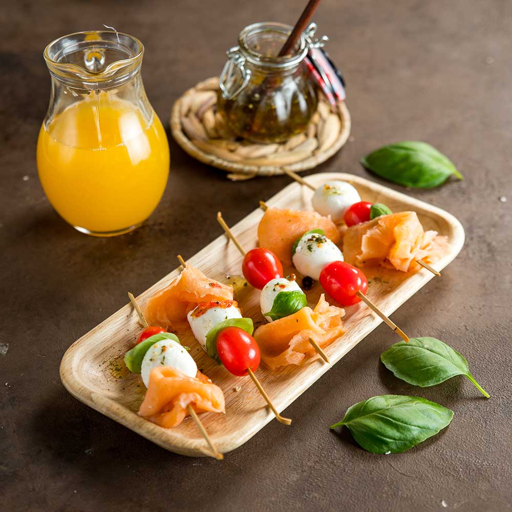 Receita de Espetinhos de Carpaccio de Salmão