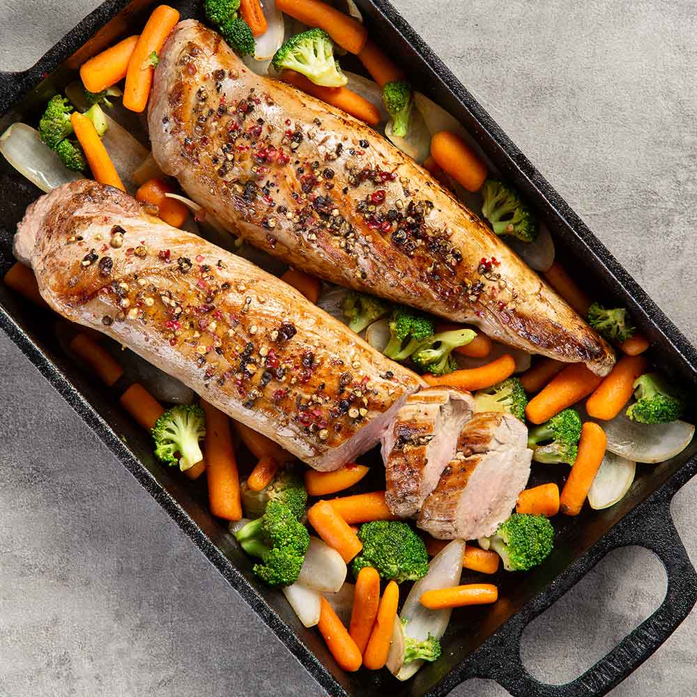 Receita de Filé Mignon Suíno com Crosta de Mix de Pimentas