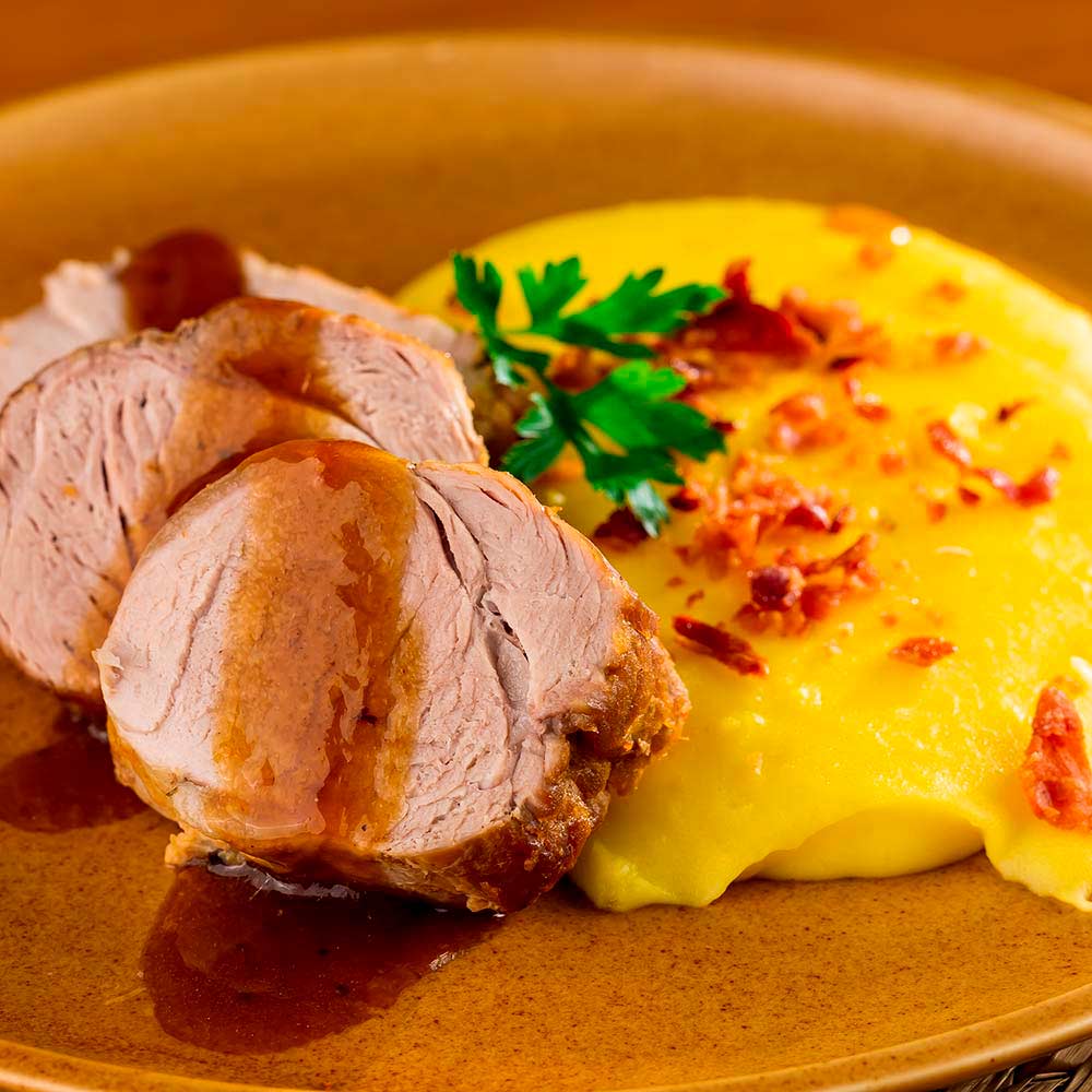 Receita de Filé Mignon Suíno com Purê de Mandioquinha