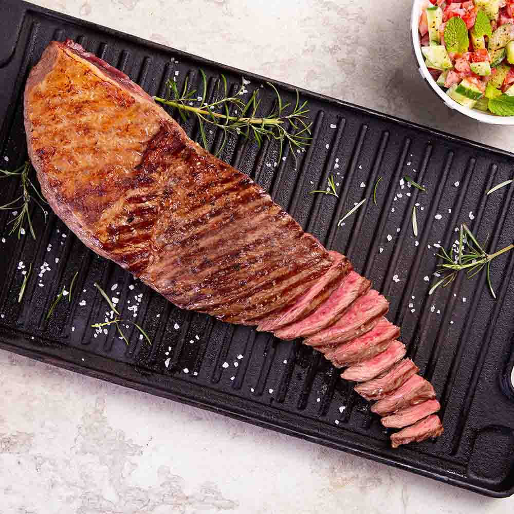 Receita de Fraldinha Wagyu com salada de pepino refrescante