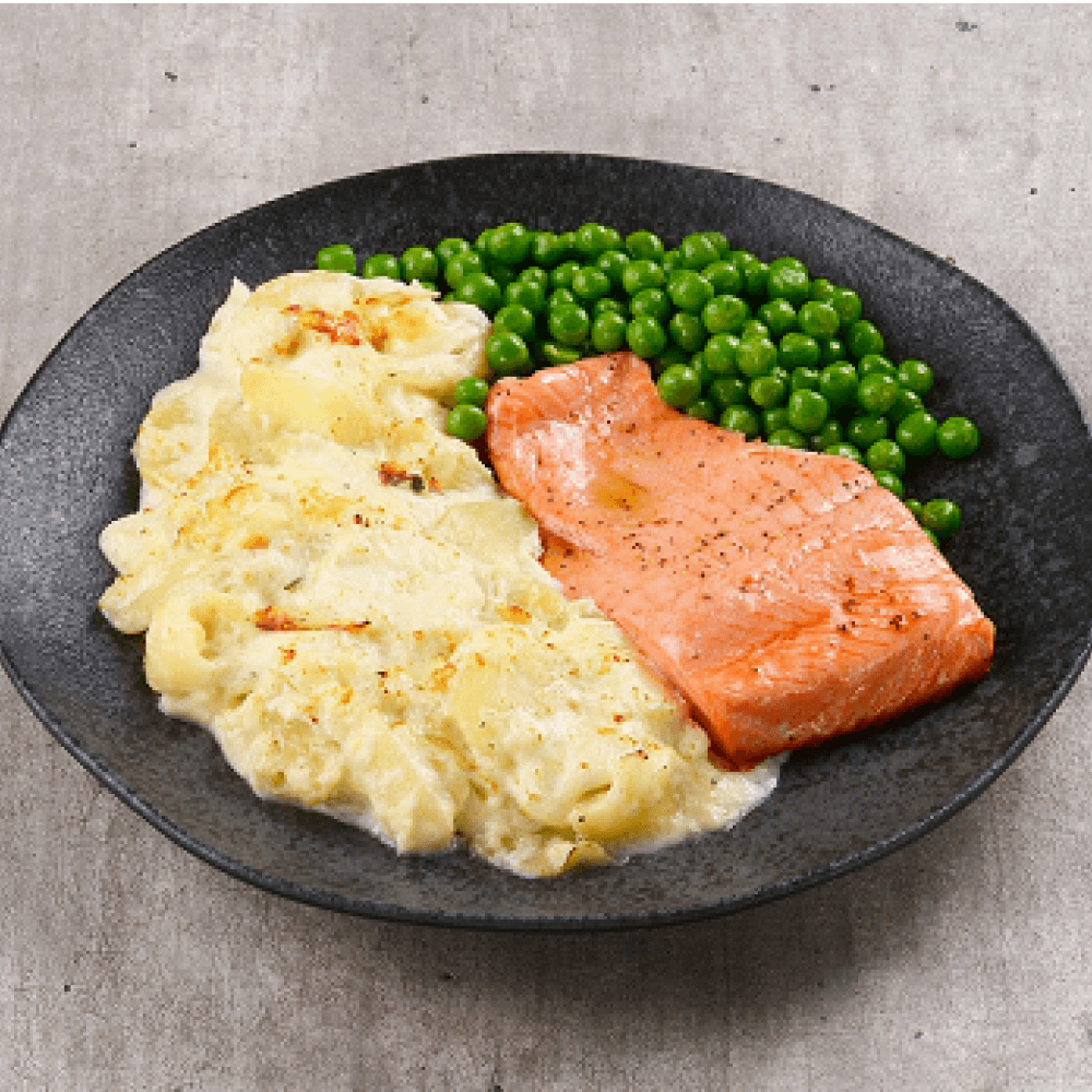 RECEITA DE GRATIN DE BATATA COM TRUTA E ERVILHAS