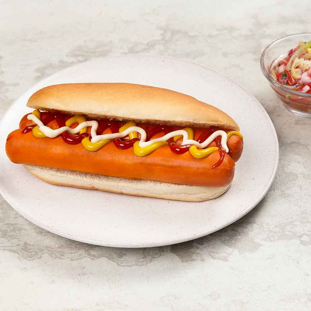 Hot Dog com Queijo e Vinagrete de Alho Poró