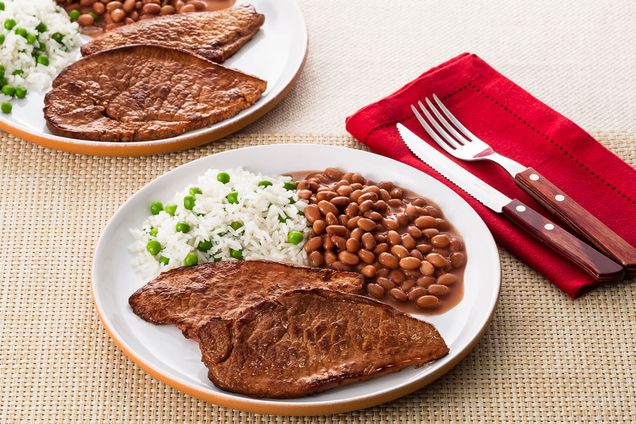 Bife de Patinho com Arroz e Feijão - Swift