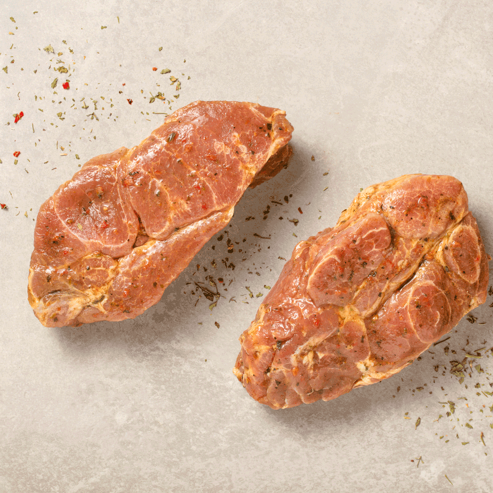 Receita de Ancho Suíno Chimichurri com Farofa de Milho e Linguiça