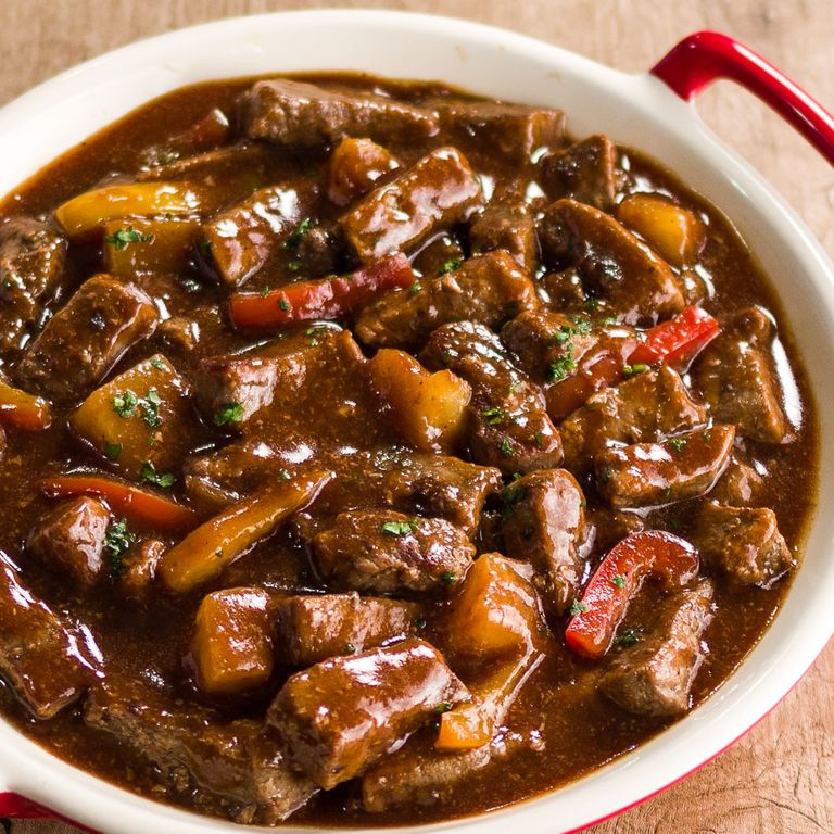Receita de Tiras de Coxão Mole agridoce com Pimentões.