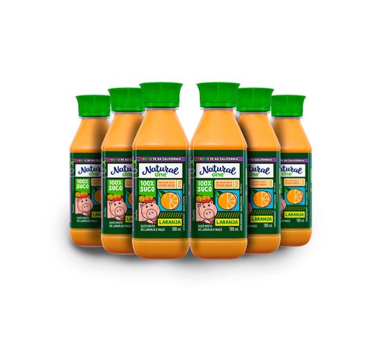 Pack 6 Sucos de Laranja Natural One 180ml