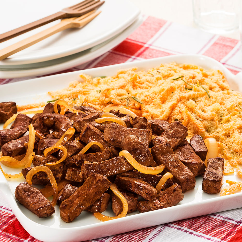 Receita de bife de fígado acebolado 